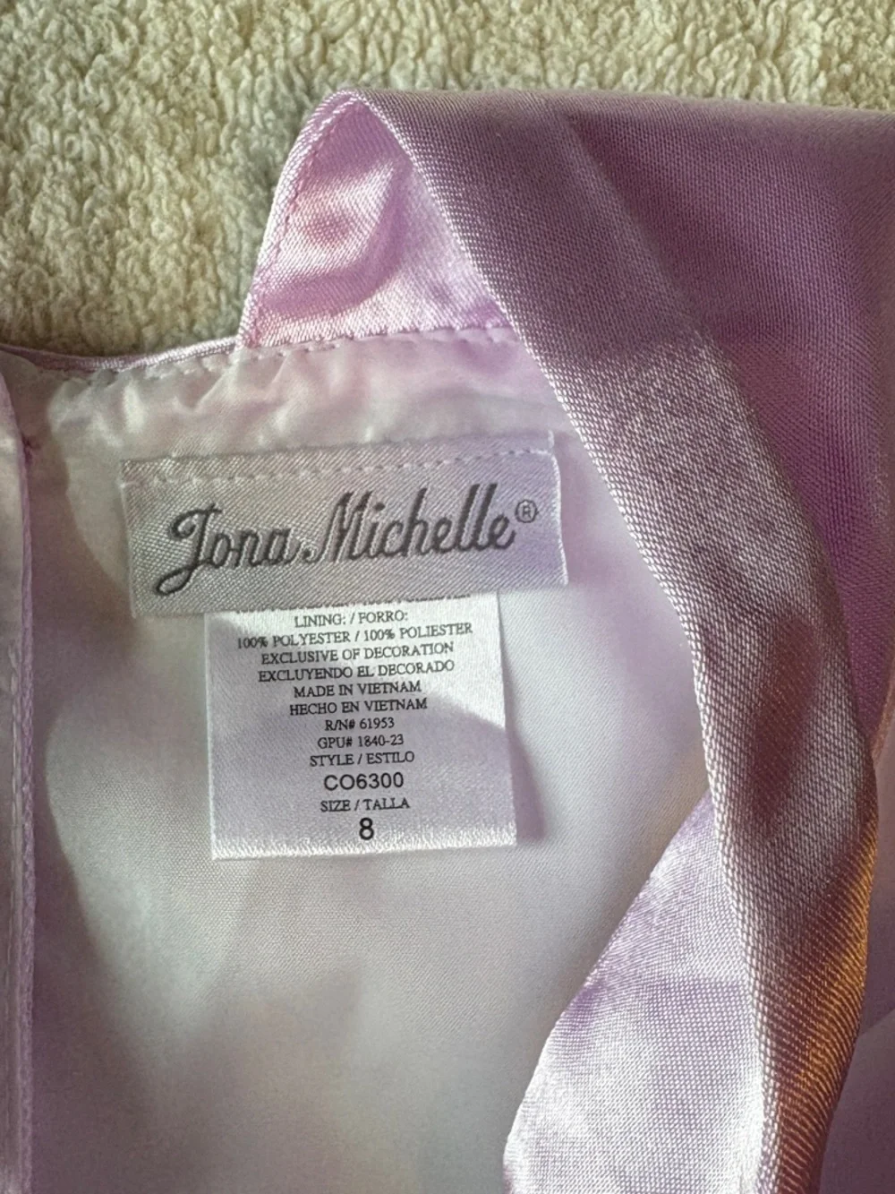 Jona Michelle Lavender Floral Tulle Party Dress, size 8